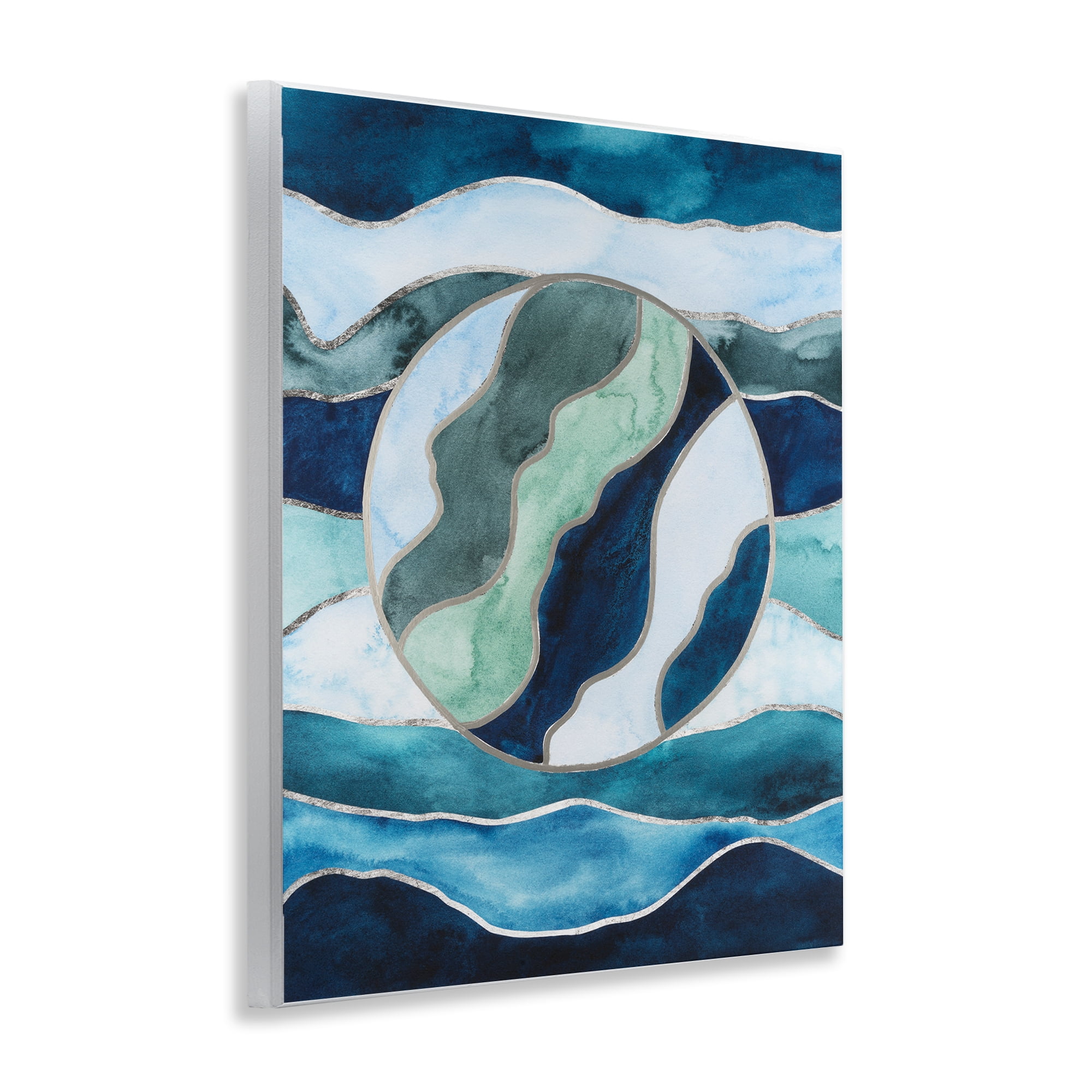 Stupell Industries Stained Glass Circle Impression Abstract Painting Unframed Art Print Wall Art, 11 x 14