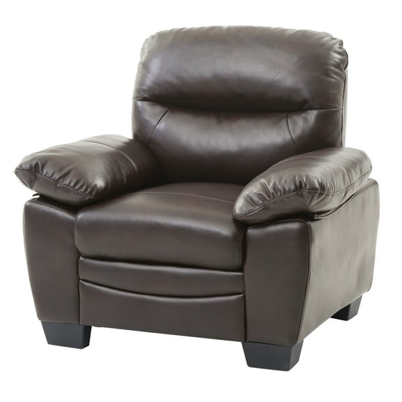 Glory Furniture Marta Faux Leather Chair in Dark Brown