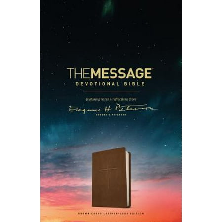 Devotional Cross - The Message Devotional Bible, Brown Cross (Leather-Look, Brown) : featuring notes & reflections from Eugene H. Peterson