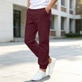 thumbnail image 6 of YgkuHd Boys Solid Jogger Sweatpants Pants Elastic Waist Side Pockets Loose Fit for Everyday Casual Wear Wine 12-13 Years, 6 of 8