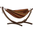 thumbnail image 1 of Double Sunbrella® Hammock with Solid Pine Arc Stand  - Sunset (8ft)  (FSC Certified), 1 of 3