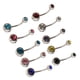thumbnail image 5 of 10 piezas moda mujer  barbell cristal  18g / 1,2mm Hugo  Joyas de diamantes de imitación, 5 of 10