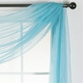 thumbnail image 6 of JUMNUYCUH Solid Sheer Window Scarf, Soft Voile Curtain Scarf, Sheer Curtains for Home Wedding Party Decor, Valance Curtains, 50" x 216", Light Blue, 6 of 7