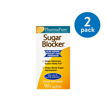 (2 Pack) PharmaPure Sugar Blocker Weight Loss Caplets, 90