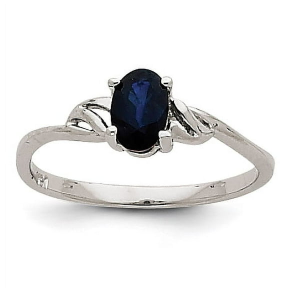 14k White Gold Sapphire Birthstone Ring