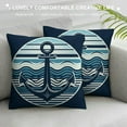 thumbnail image 3 of GOSMITH  Decorative Pillow Cover,Retro Nautical Anchor Throw Lumbar Waist Pillow Case Cushion Cover Home Office Decorative Oblong, 3 of 5