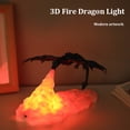 thumbnail image 2 of Lámpara de mesa Docooler Lámpara de fuego de dragón de hielo con impresión 3D, luz de noche cálida, recargable por USB, decoración del hogar, regalo para niños Docooler Lámpara de mesa, 2 of 7