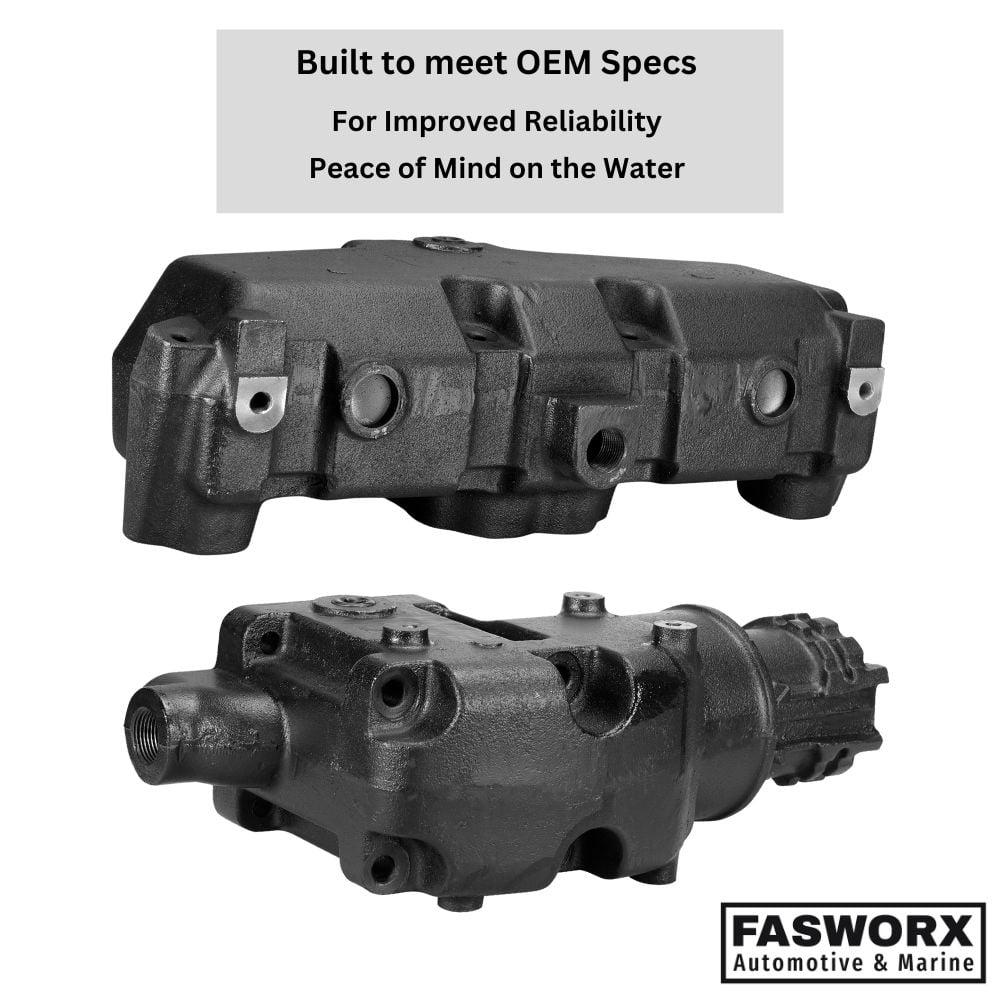 Mercruiser Dry Joint Exhaust Manifold & Elbow Riser Set with Gaskets, Bolts & Plugs - 2002 or Newer V8 5.0L, 5.7L, 6.2L - Replaces 865735A02, 864308T01, 865049T01, 864309T02 - Manifold Set by FASWORX