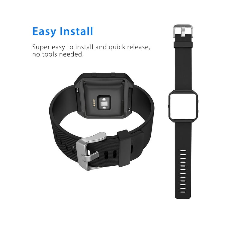 EEEkit Band Fit for Fitbit Blaze Silicone Replacement Wristband Sport Watch Band Strap Frame Compatible with Fitbit Blaze Watch