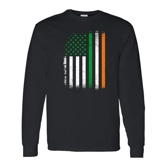 Inktastic Irish American Flag Long Sleeve T-Shirt