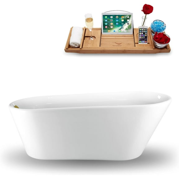 69" Streamline N1522BGM Freestanding Tub and Tray With Internal Drain