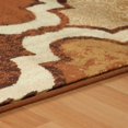 thumbnail image 3 of 8' Brown Quatrefoil Power Loom Distressed Stain Resistant Runner Rug, 3 of 7