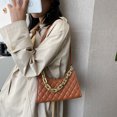 thumbnail image 3 of Patrón de celosía de moda Bolso de hombro de PU para mujer Totes de cadena portátiles (marrón) Likrtyny Para estrenar, 3 of 9