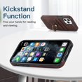 thumbnail image 4 of Funda de piel estilo vintage para iPhone 11 Pro con ranura para tarjetas, anillo giratorio de 360 grados, protección para la cámara, protección en las 4 esquinas, funda de teléfono muy resistente., 4 of 5