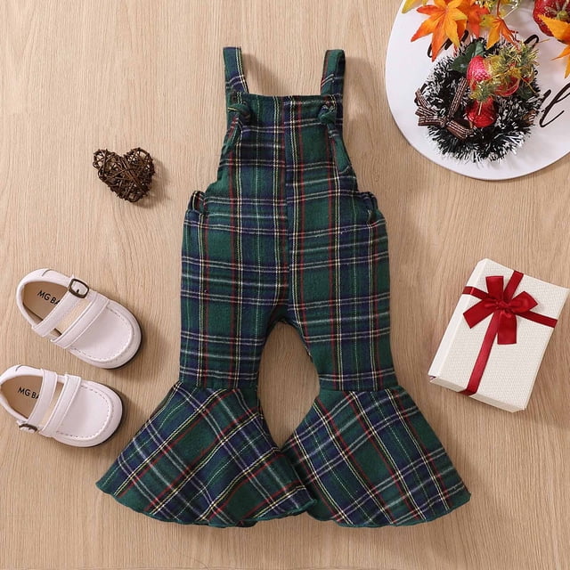 EGNMCR Girls' Jumpsuits & Rompers Toddler Baby Girl Lattice Print Jumpsuits Printing Strap Romper Pants Kid Rompers
