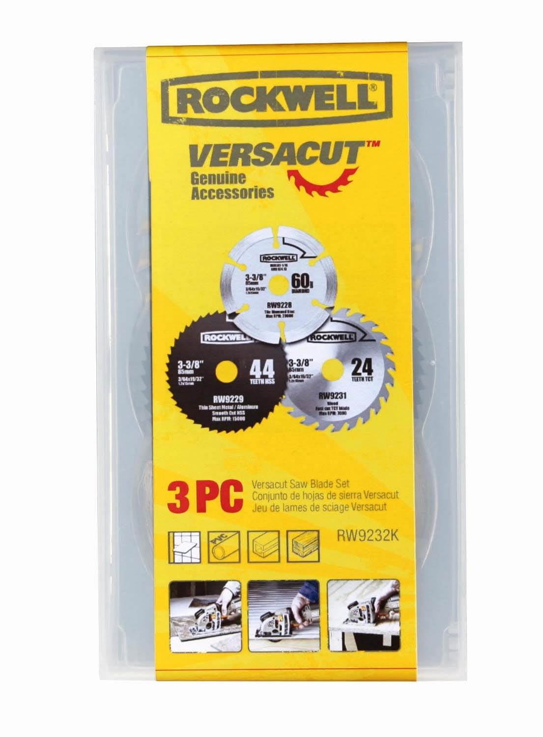 Rockwell RW9232K VersaCut 3-Piece Circular Saw Blade Set