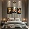 thumbnail image 3 of Hieng Sacred Heart Wall Art 3 Pieces Jesus Mary Portrait Pictures Christian Catholic Canvas Prints Cross Dove of Peace Paintings for Church Decor Unframed, 3 of 6