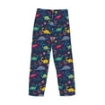 thumbnail image 4 of Kdxio Dinosaur Flowers Print Men's Sleep Pajama Pant Lounge Pants with Pockets, 4 of 8