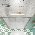 thumbnail image 2 of 50"-54"W x 72"H Sliding Shower Door, Clear Glass Bathtub Doors with 1/4" Tempered Glass, Handle, Framed Sliding Tub Door for Bathroom, Partition, Bathtub, Chrome, 2 of 8