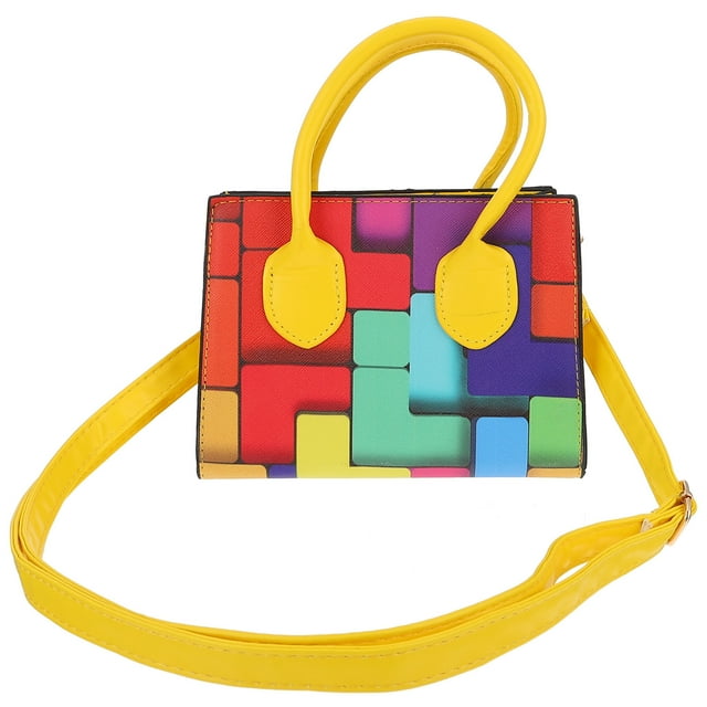Shisuyan Sac à Main Décontracté Mini Jaune en Pu avec Sangle Ajustable Lot de 1 7.1x5.3x3.5in