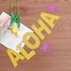 thumbnail image 2 of KAKOWELY Banner Aloha con flamencos brillantes, decoración para fiesta hawaiana, fiesta luau, fiesta tropical de verano, 2 of 4