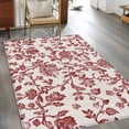thumbnail image 3 of Farmhouse Red Large Area Rugs for Bedroom Living Room, Soft Non Slip Carpet Bedside Rug, Vintage Flower Leaf Botanical Plant Rectangular Floor Cover Kitchen Accent Rug 4'x6' for Dining Room/Office, 3 of 9