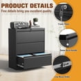 thumbnail image 4 of Lateral File Cabinet with Lock, 3 Drawer Metal Filing Cabinet, File Cabinet Organizer for Home Office, Easy Assembly, Lockingl File Cabinets for Legal/Letter/A4, 35.43"W x 15.75"D x 40.39"H,Black, 4 of 9