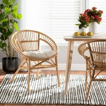bali & pari Adrina Rattan BOHO Dining Chair, Natural Brown