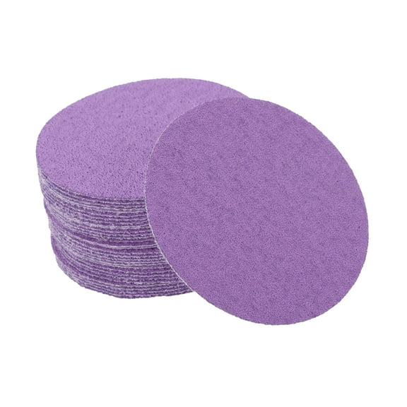 Unique Bargains Sanding Discs 3" 80 Grit Automotive Repair Round Hook and Loop Sandpaper Polyester Film Purple 32 Pcs