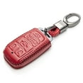 thumbnail image 2 of Vitodeco Genuine Leather Keyless Entry Remote Control Smart Key Case Cover with Key Chain Compatible for RAM 1500 2019-2025 (6-Button, Red), 2 of 5