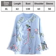thumbnail image 2 of Camisetas de manga larga bordadas para mujer, top túnica de flores y pájaros étnicos, ropa tradicional Adepaton BST3006082-3, 2 of 7