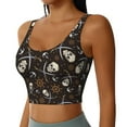 thumbnail image 2 of Balery Pirate Skulls Sujetadores deportivos con espalda cruzada para mujer, acolchados, sin costuras, de alto impacto, ideales para yoga, gimnasio, entrenamiento y fitness.-Large, 2 of 8