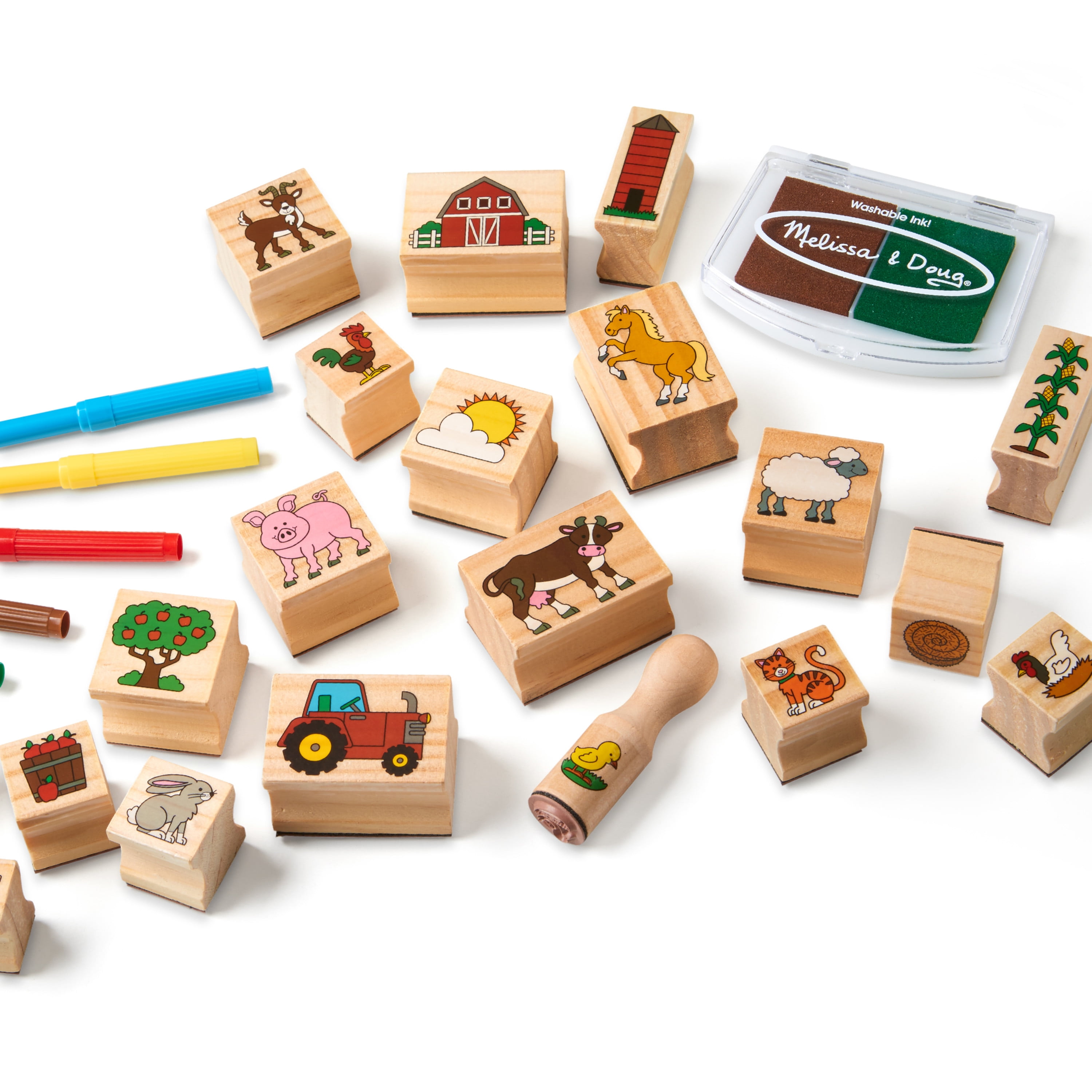 Lot of 9 Melissa and Doug Farm Theme Rubber Stamps - Great For Kids Art  Projects