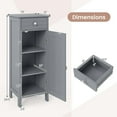 thumbnail image 3 of ZOPan  Floor Storage Cabinet, Multifunctional Bathroom Storage Cabinet with 2 Adjustable Shelves, Ideal for Bathroom, Living Room, 14 x 12 x 34.5 inches (Grey), 3 of 18