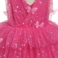 thumbnail image 5 of IBTOM CASTLE Toddler Girls Butterfly Birthday Dress Rainbow Tulle Formal Wedding Party Ruffle Tutu Dresses Photo Shoot 3-4 Years Hot Pink, 5 of 8
