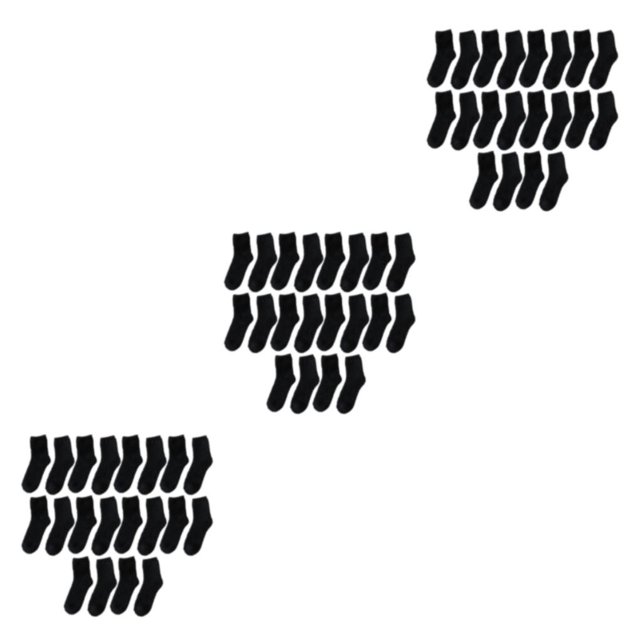 Wweixi 10pcs/set Elastic Fit For All Feet Shape Extra Thick Socks For Breathability Extra Polyester Exquisite Craft Black 3Set