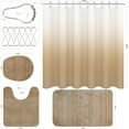 thumbnail image 3 of Beige Bathroom Sets with Shower Curtain and Rugs Waterproof Shower Curtain Sets 1 Piece and Soft Bathroom Rugs Sets 3 Piece for  Bathroom Decor Set, 3 of 14