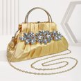 thumbnail image 3 of Bolso de mano de noche para mujer, cadena de diamantes de imitación, bandolera para fiesta de cóctel (dorado) Likrtyny Para Estrenar, 3 of 7