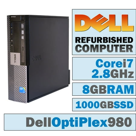 REFURBISHED Dell OptiPlex 980 SFF/Core i7-860 Quad @ 2.8 GHz/DVI Graphics Card/8GB DDR3/NEW 1000GB SSD/DVD-RW/WINDOWS 10 PRO 64 (Best Graphics Card For Windows Vista 64 Bit)