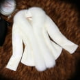 thumbnail image 2 of Women's Slim Fit Faux Fur Coat, Casual Fashion Solid Color Outerwear, Stylish Daily Jacket, White, XL, 2 of 5
