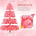 thumbnail image 4 of Patiojoy Pink Christmas Tree 7.5 Ft Xmas Decoration Tree w/ 1364 Snow Flocked PVC Tips & Metal Stand, 4 of 10