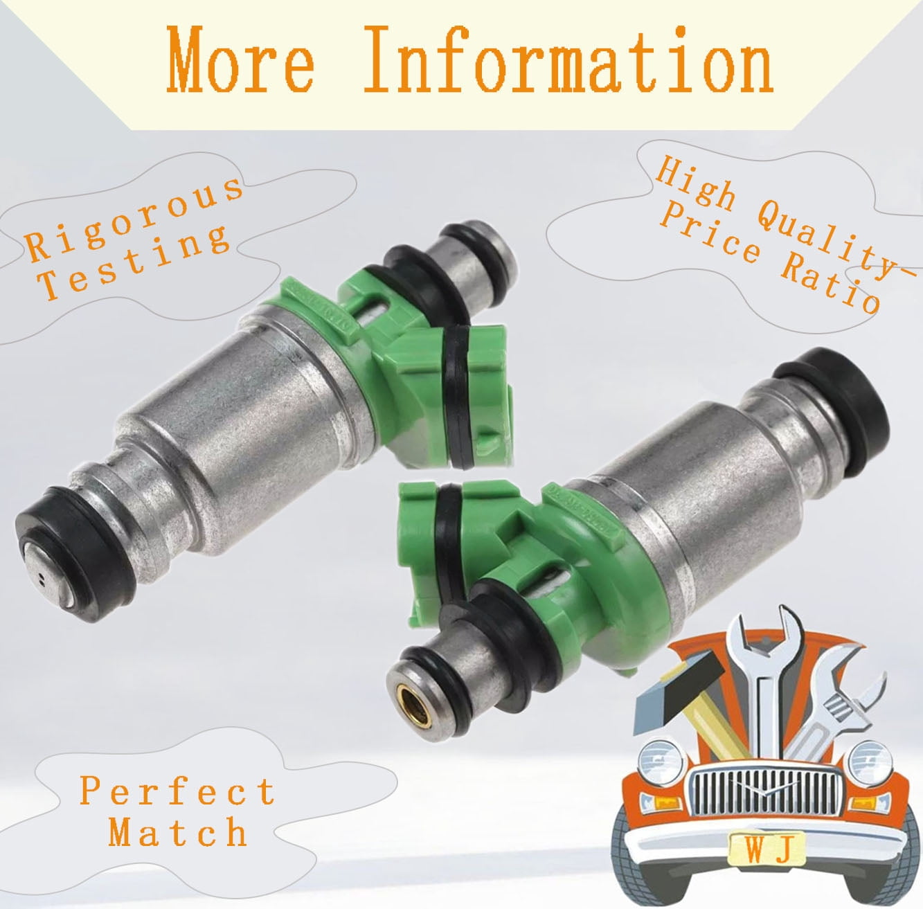 Pack of 4PCS Fuel Injector 23250-16170 23209-16170 Compatible with TOYOTA CORONA 1.6L RHD 4AFE 1996-2001
