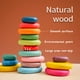 thumbnail image 3 of Oessuf 16 piezas de rocas apilables de madera extragrandes: juguetes Montessori seguros para niños de 1 a 3 años Bloques de madera Waldorf para niños pequeños 1 a 3 piedras apilables suaves para niños, 3 of 5
