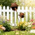 thumbnail image 4 of Escultura de jardín de metal con forma de planta carnívora: adorno de hierro forjado con forma de planta atrapamoscas para exteriores, ideal para decorar patios, macizos de flores y césped., 4 of 5