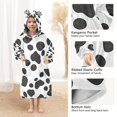 thumbnail image 3 of FORMRS Wearable Blanket Hoodie with Sleeves for Kids Cozy Flannel Sweatshirt, Cow Spots, 3 of 7