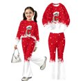 thumbnail image 4 of Krdevn Girls Christmas Outfit 2 Piece Long Sleeve Crew Neck Sweatshirt and Flared Bell Bottom Pants Set Toddler Little Kids Holiday Casual Clothing, 4 of 5