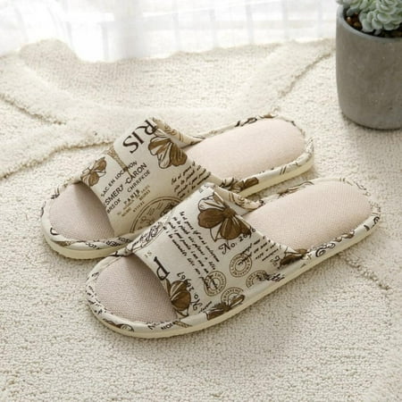 

TINKER Indoor Home Slippers Soft Fingerless Cotton Slippers Non-slip Flat Indoor Shoes