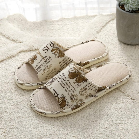 Linen Indoor Home Slippers For Men And Women Home Garden Household Commodities Slippers
