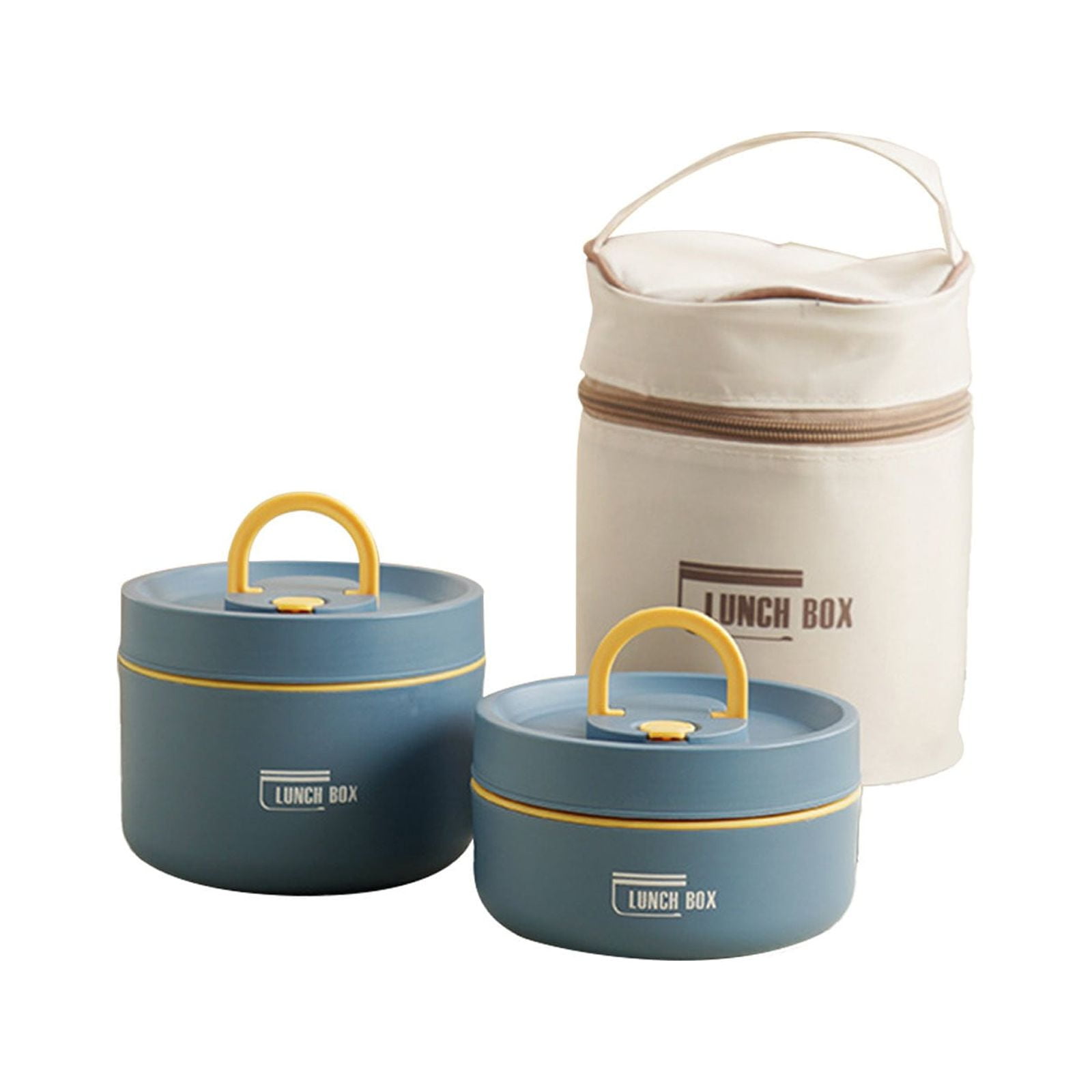 Discounted Stock! Bento Box Insulated Lunch Box (With Insulation Bag), G, 9.36*7.41*4.68In, Metal, 2X Bento Box, Meiiso