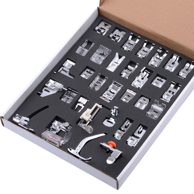 32 Pcs/Ensemble Pieds de Presse pour Machine à Coudre Domestique; Pieds de Machine à Coudre Kit Assorti Remplacement pour Brother
